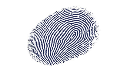 Human ink fingerprint isolated on transparent or white