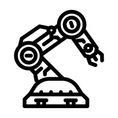 industrial robot arm industry 5 line icon vector. industrial robot arm industry 5 sign. isolated contour symbol black illustration