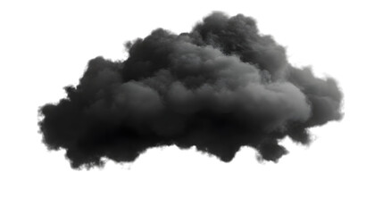 Illustration of a dark black cloud with an ominous look, isolated on transparent