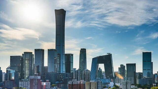 China Beijing landmark buildings close-up time-lapse footage