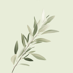 Olive Branch of Peace on a Delicate Background, Symbol of Harmony