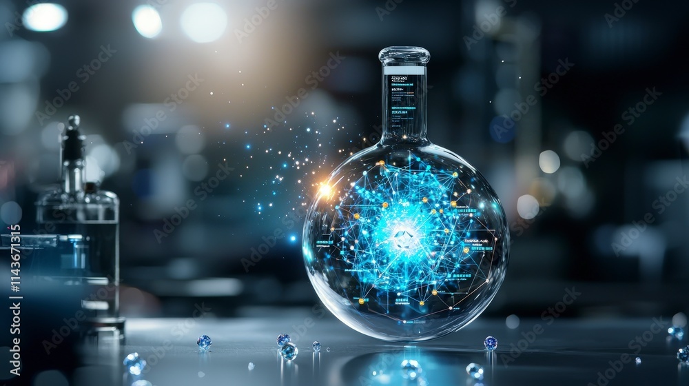Aufkleber quantum applications in science laboratory infographic design futuristic environment engaging viewpo