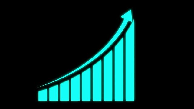 Abstract business graph icon animation background. Business Financial Growing Business Income And Earnings.