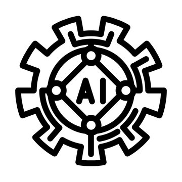 recommend clip art: artificial intelligence ai gear industry 5 line icon vector. artificial intelligence ai gear industry 5 sign. isolated contour symbol black illustration
