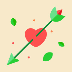 A green Cupid's arrow glowing softly