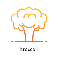 Broccoli Vector Gradient Icon. Eps 10 File 
