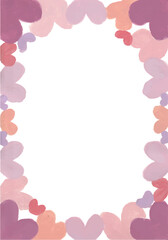 Love frame pastel valentine hand drawn watercolour illustration