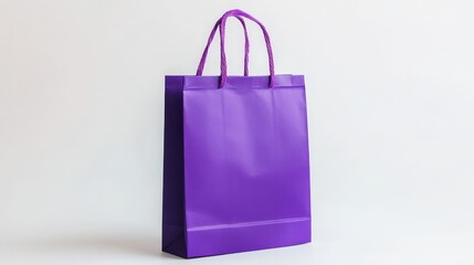 purple paper bag on white background. paper bag on white background