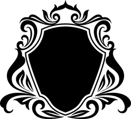 crest with classic design elements, use for logo, frame, vector format very easy to edit, individual objects