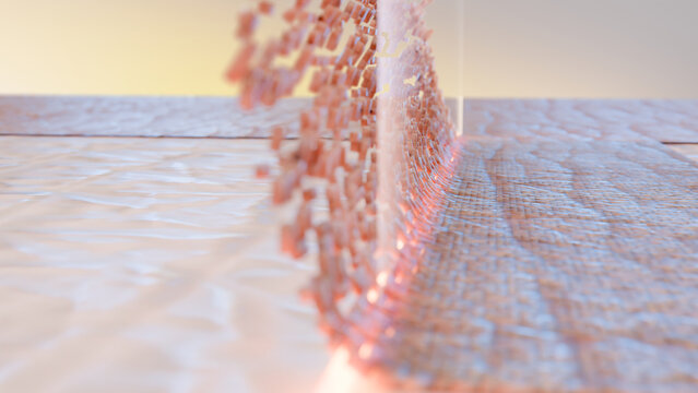 Microdermabrasion and Skin dead cells exfoliation with laser. Dry and rough skin outer layer peel, skin tissues peeling, Skin surface care, beauty treatment, Process of removing scrub, 3d render