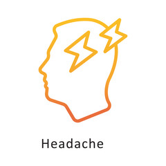 Headache Vector Gradient Icon. Eps 10 File 