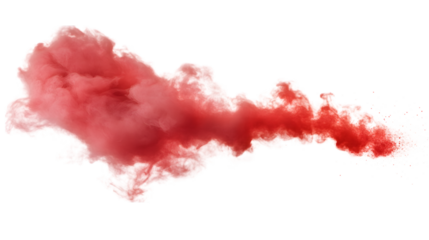 Red smoke cloud with a soft gradient, isolated on white