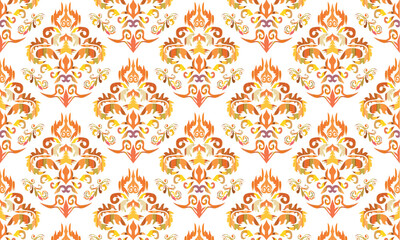 Geometric ethnic flower pattern for background,fabric,wrapping,clothing,wallpaper,Batik,carpet,embroidery style.