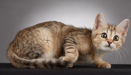 Close up Cute tabby cat on white background