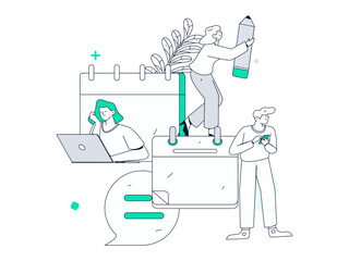 Check-in character flat vector concept operation hand-drawn illustration
