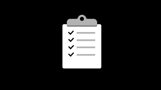 Checklist clipboard document tick checkmarks 4k animation