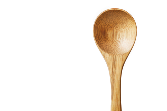 a wooden spoon on a transparent background with space for text