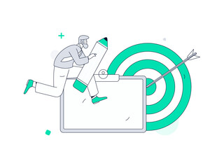 Check-in character flat vector concept operation hand-drawn illustration
