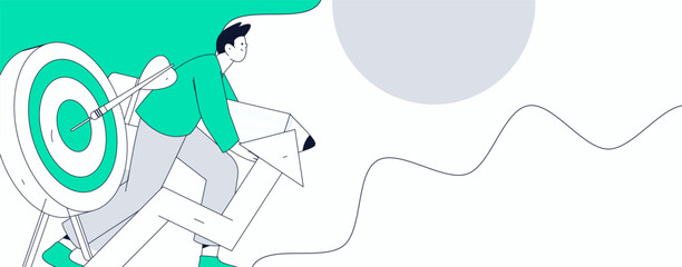 Obraz premium Check-in character flat vector concept operation hand-drawn illustration 