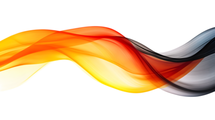 Smooth wave in German flag colors, flowing elegantly, isolated on white