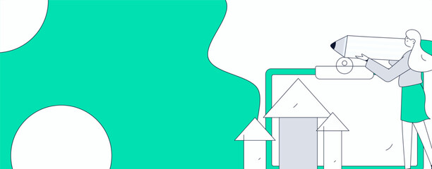 Check-in character flat vector concept operation hand-drawn illustration
