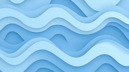 Abstract Blue Wave Papercut Background Design