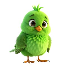 green parrot on white