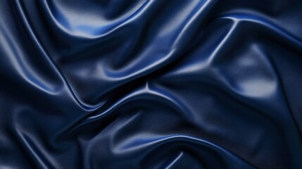 Fototapeta premium Deep Navy Leather Texture Background - Elegant Draped Fabric