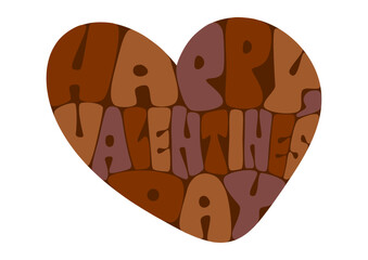 バレンタインデーのハート型レトロポップな文字