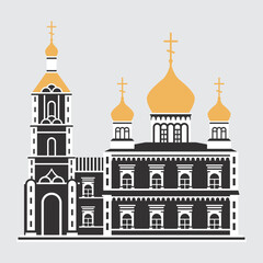 Fototapeta premium Church. Orthodox church. Facade of a religious building. Russian architecture.