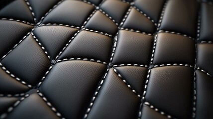 Fototapeta premium luxury car leather upholstery with diamond stitching and soft texture detail