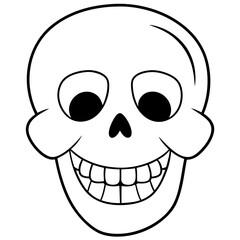 cartoon skull with a bone