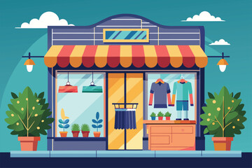 A colorful boutique displays unique illustrated apparel, inviting shoppers to explore the creative designs Selling illustrated clothes.