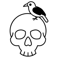 cartoon skull with a skull