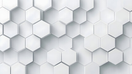 Naklejka premium White futuristic hexagon pattern background, isolated on transparent