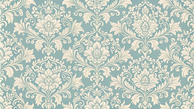 Fototapeta Elegant Damask Design, Seamless Floral Pattern for Textiles and Wallpaper