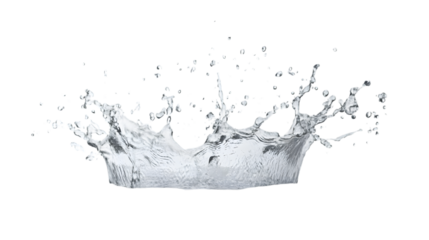 White water splashing isolated on transparent or white
