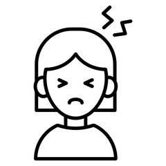 아픈 여자 환자 아이콘