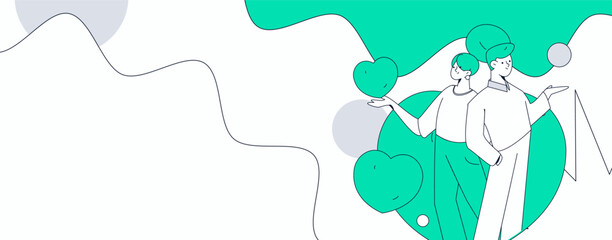 Happy Valentine's Day flat character vector concept business hand drawn illustration
