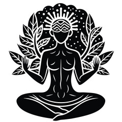 silhouette of a yoga