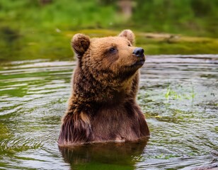 Obraz premium Brown Bear in Water