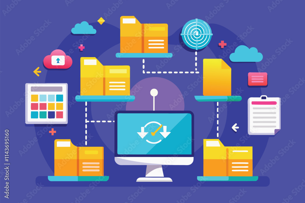 Poster folders are being synchronized across devices to manage big data efficiently in a digital environmen