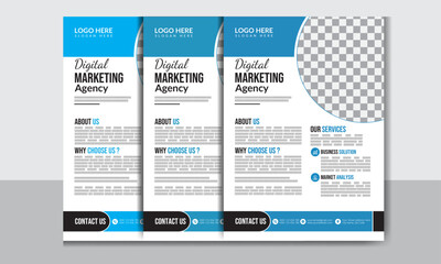 Business flyer and creative design, modern business flyer template, corporate business flyer, vector template design or business poster template design, with multiple color variation