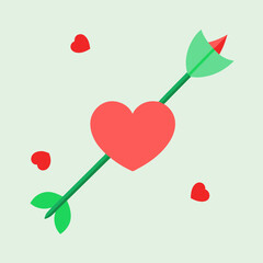 A green Cupid's arrow glowing softly