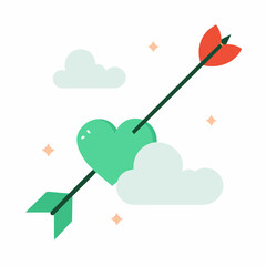A green Cupid's arrow glowing softly