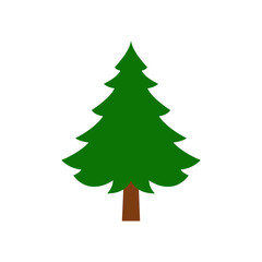 Vector illustration of a fir tree in winter
