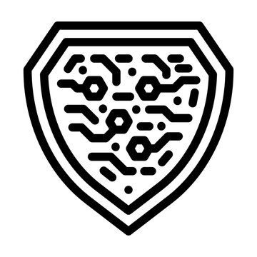 recommend clip art: cybersecurity shield industry 4 line icon vector. cybersecurity shield industry 4 sign. isolated contour symbol black illustration