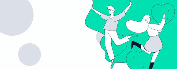 Happy Valentine's Day flat character vector concept business hand drawn illustration
