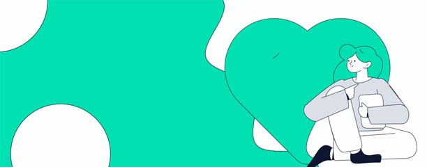 Happy Valentine's Day flat character vector concept business hand drawn illustration
