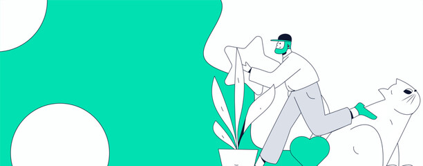 Happy Valentine's Day flat character vector concept business hand drawn illustration
